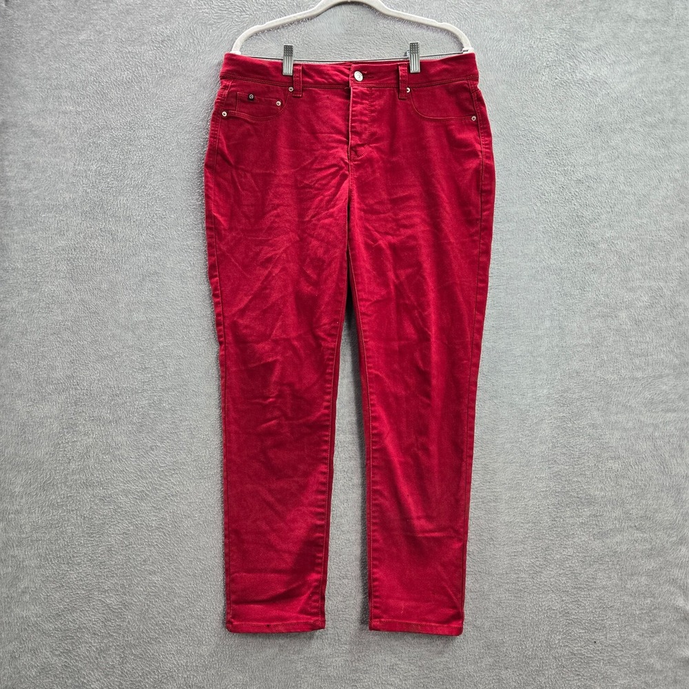 Curve Appeal Women Jeans 12/31 Red Minimalist‎ Jegging High Rise